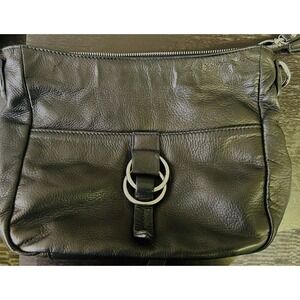 Pulicati Italy Crossbody Bag Black Leather Messenger